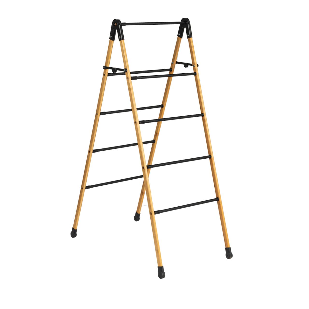 Household Essentials Bamboo V-Shaped Expandable Laundry Drying Rack